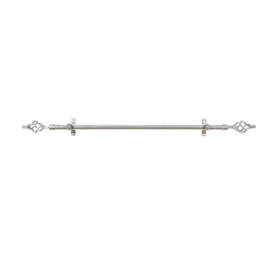 Achim Metallo 66 In To 120 In Silver Steel Single Curtain Rod At