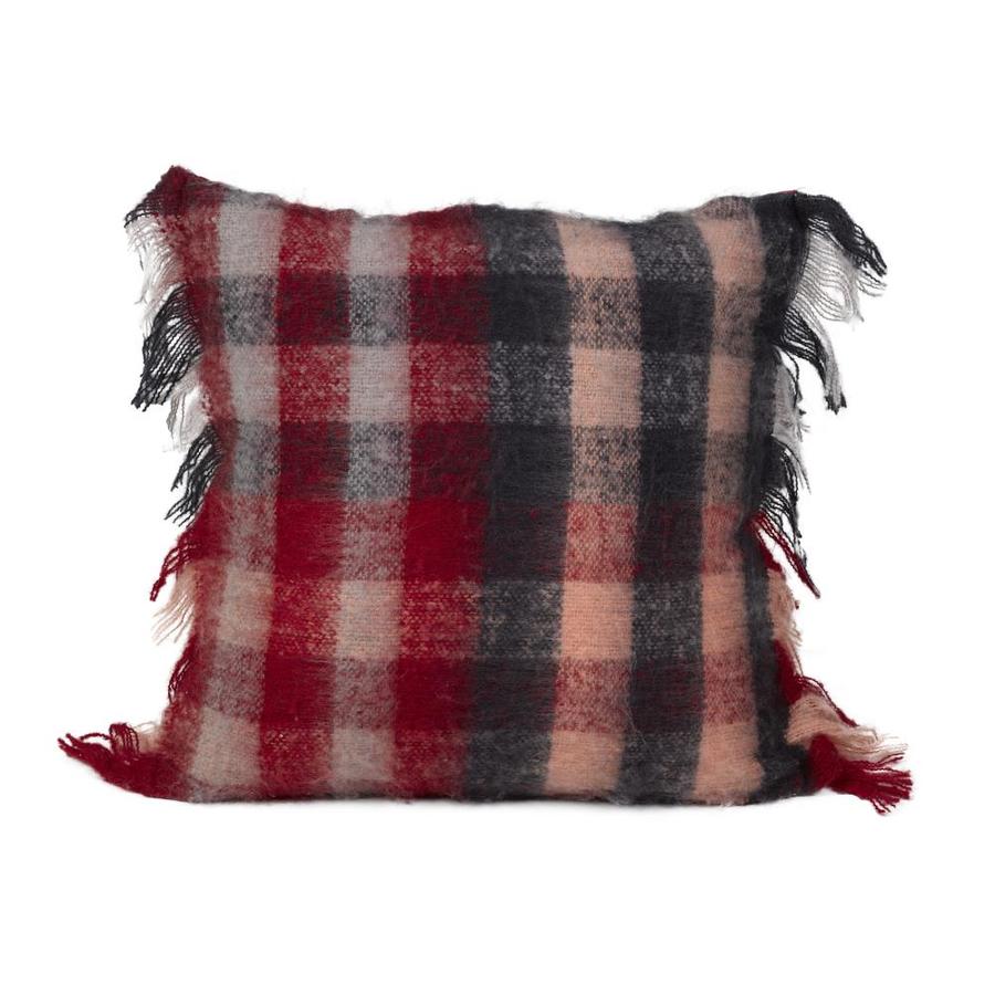 Urban Loft By Westex Mohair Plaid Red Check Feather Filled