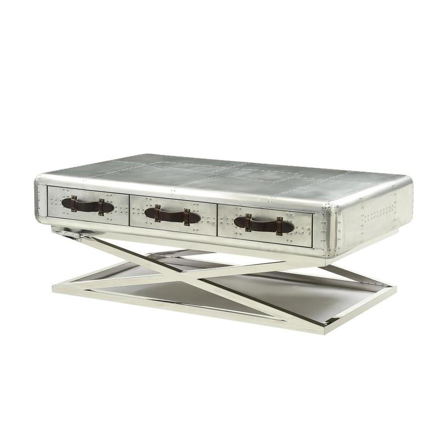 ACME FURNITURE Brancaster Trunk Top Metal Coffee Table in the Coffee