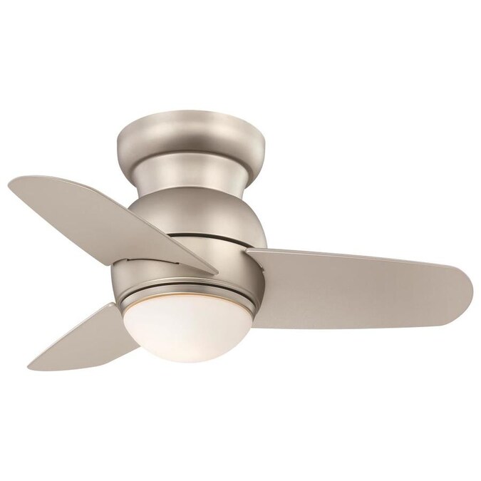 Minka Aire Spacesaver Led 26 In Brushed Steel Led Indoor Flush Mount Ceiling Fan With Light And Wall Mounted Remote 3 Blade In The Ceiling Fans Department At Lowes Com