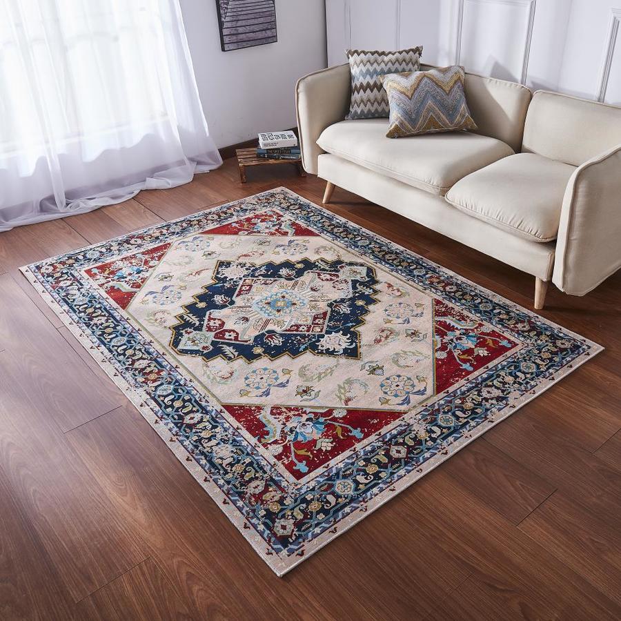 Amazing Rugs Zara Vintage 5 x 7 Red Indoor Handcrafted Area Rug in the ...