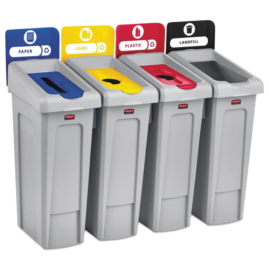 Gray Recycling Bins at