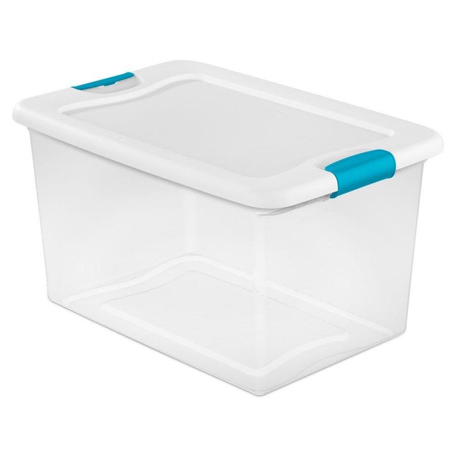Sterilite Corporation 96-Pack (64-Quart) Clear Tote with Latching Lid ...