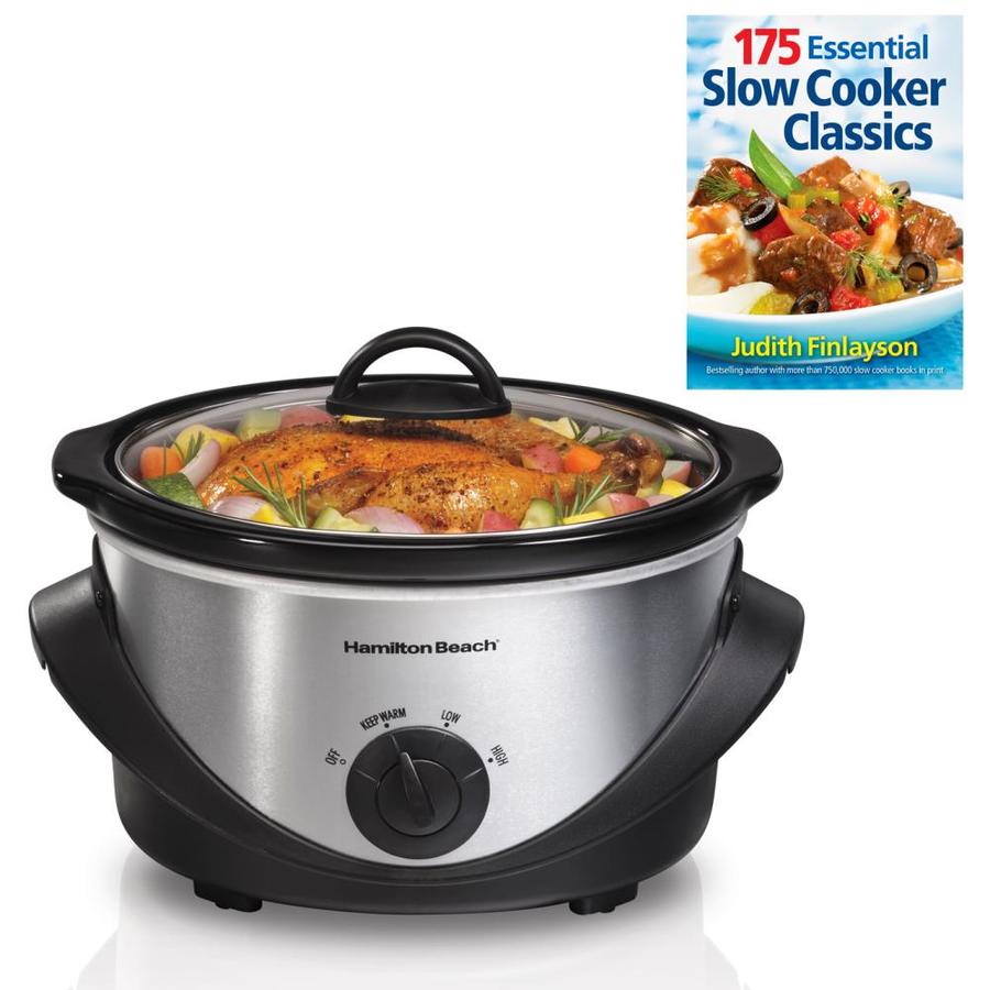 Hamilton Beach 4-quart Silver Black Oval Slow Cooker In The Slow 