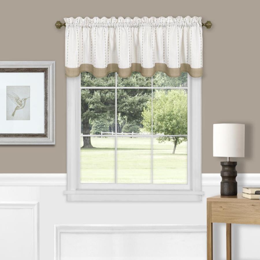 Achim Westport 14-in Taupe Polyester Rod Pocket Valance in the Valances ...
