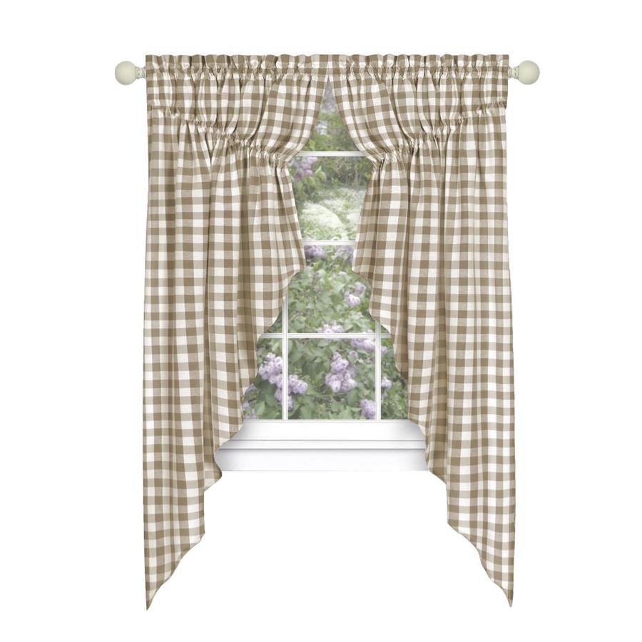 Achim Buffalo Check 63 In Taupe Poly Cotton Light Filtering