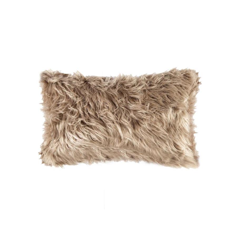 tan faux fur pillow