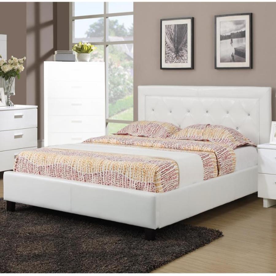 Benzara White Full Bed Frame in the Beds department at Lowes.com