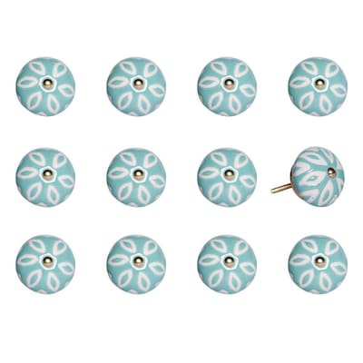 Homeroots Josephine 1 5 In Turquoise White Gold Round Modern