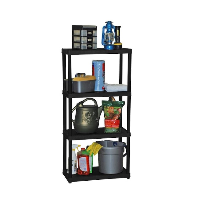 Gracious Living 12-in D x 24-in W x 48-in H 4-Tier Plastic Utility ...