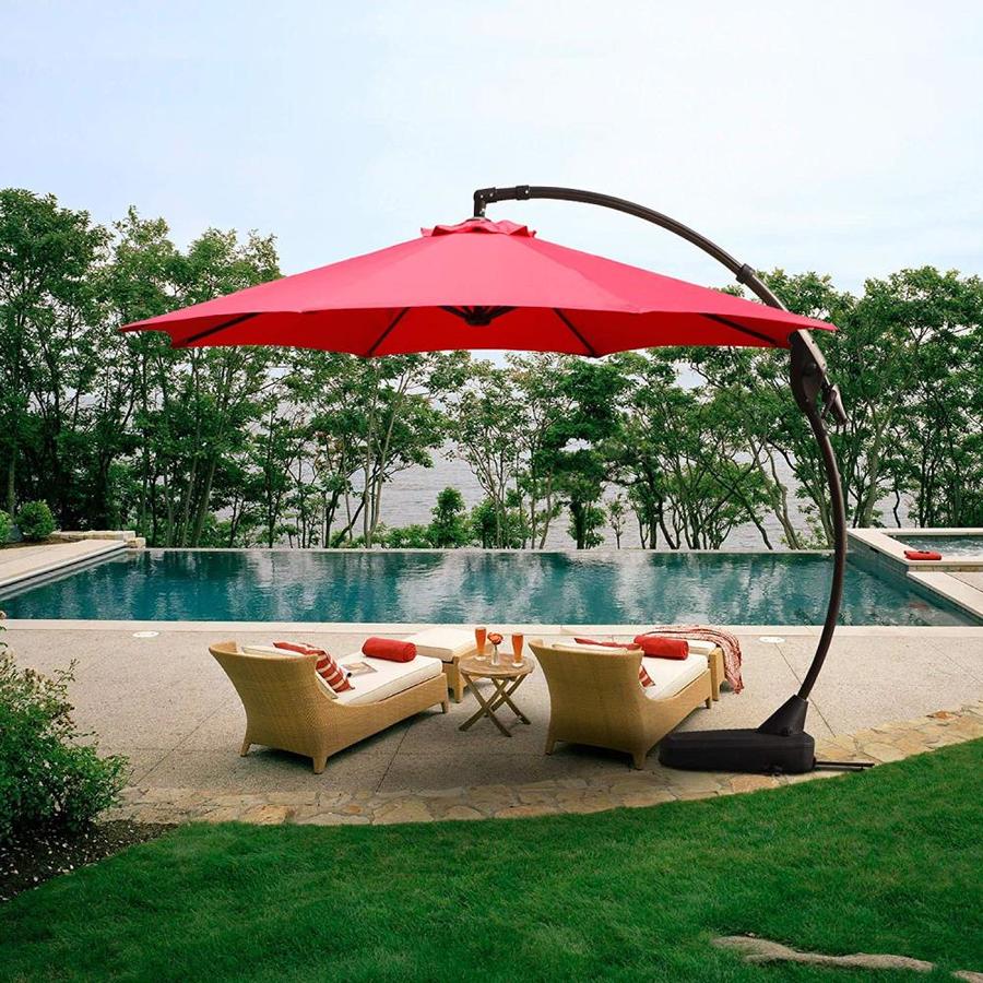 grand patio napoli deluxe 11 ft curvy aluminum offset umbrella
