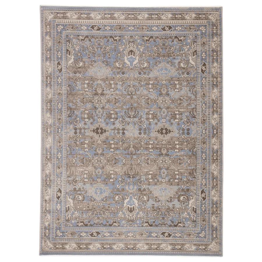 Siana 4 x 5 Blue/Gray Indoor Damask Farmhouse/Cottage Area Rug in the