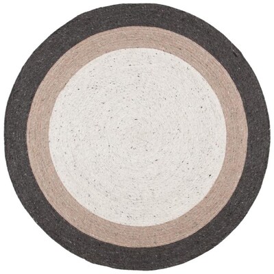 Safavieh Braided Jonila 5 Ft X Round Charcoal Ivory At