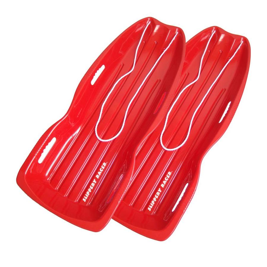 Slippery Racer Downhill Xtreme 48-in Toboggan Snow Sled-2 PACK- Red