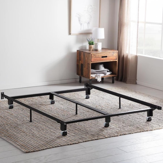 Brookside Steelock Black Full Bed Frame with Wheels Bed in the Beds