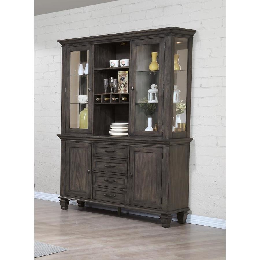 Sunset Trading Shades of Gray Weathered Grey Oak China Cabinet with ...