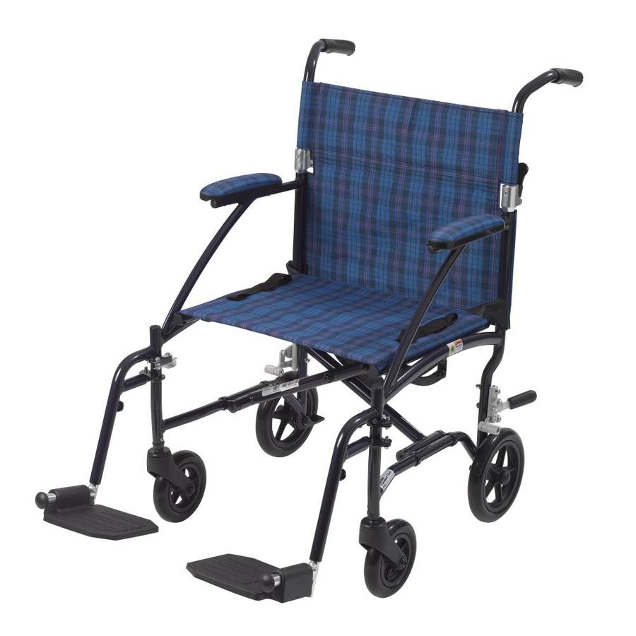 Drive Medical Fly Lite Ultra Lightweight Transport Wheelchair, Blue in