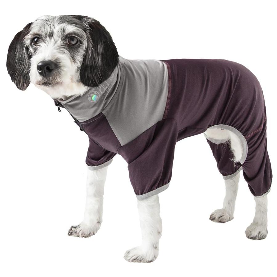 Pet Life Small Burgundy Dog/Cat Full Body Performance Suit in the Pet