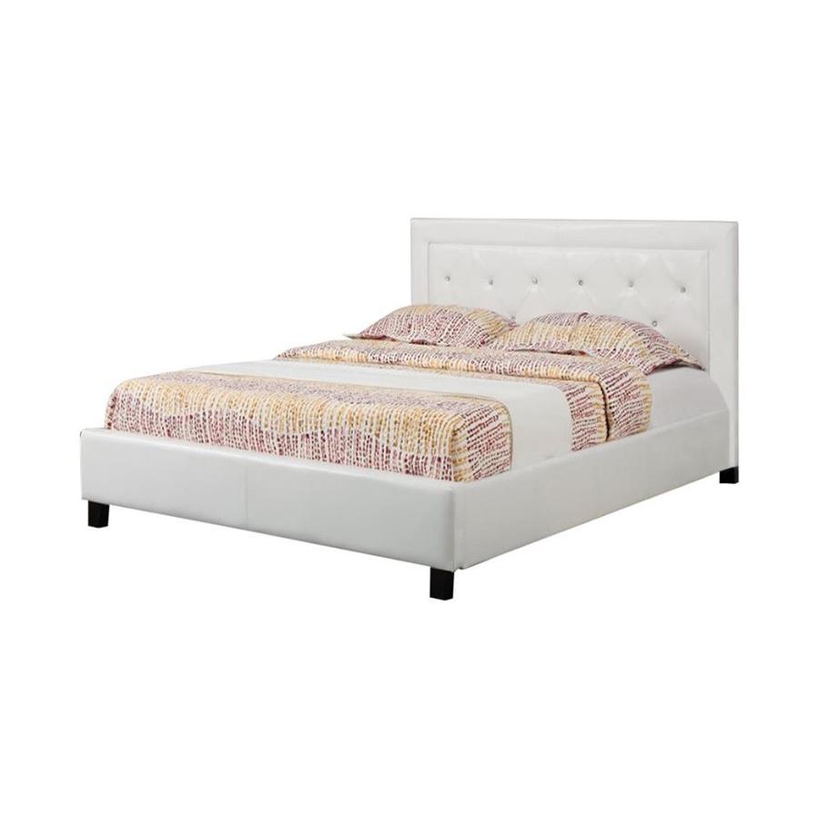 Benzara White Queen Bed Frame in the Beds department at