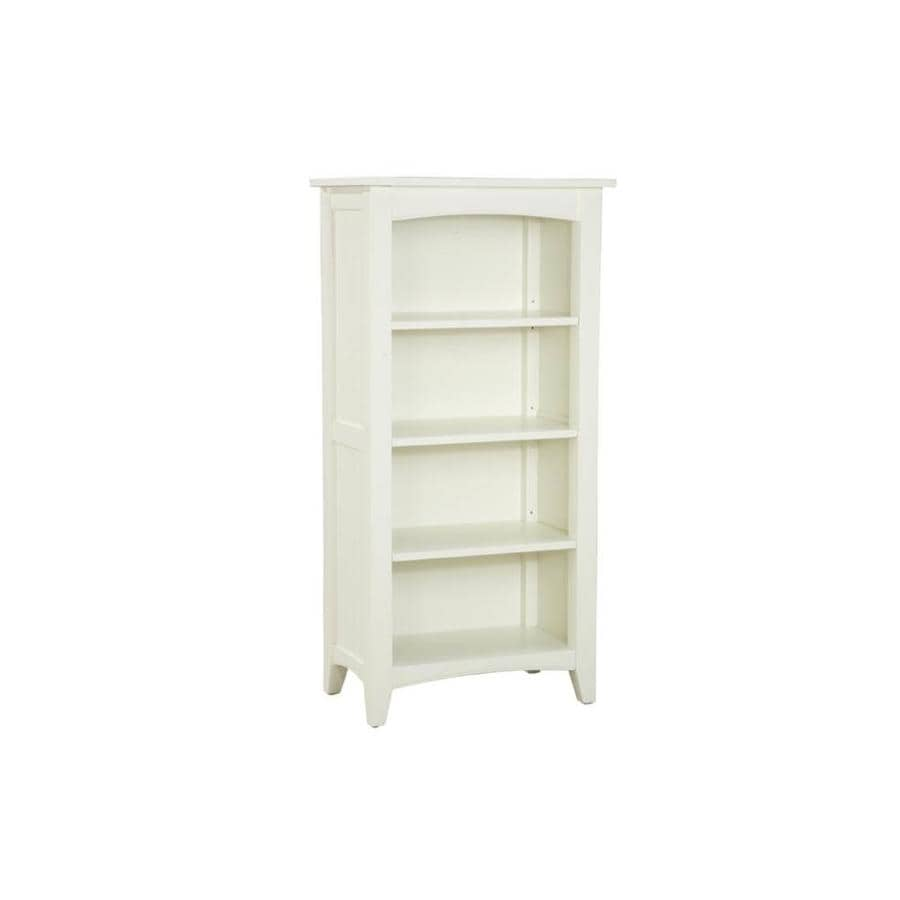 Alaterre Furniture Shaker Cottage Ivory Wood 4-Shelf Bookcase in the ...