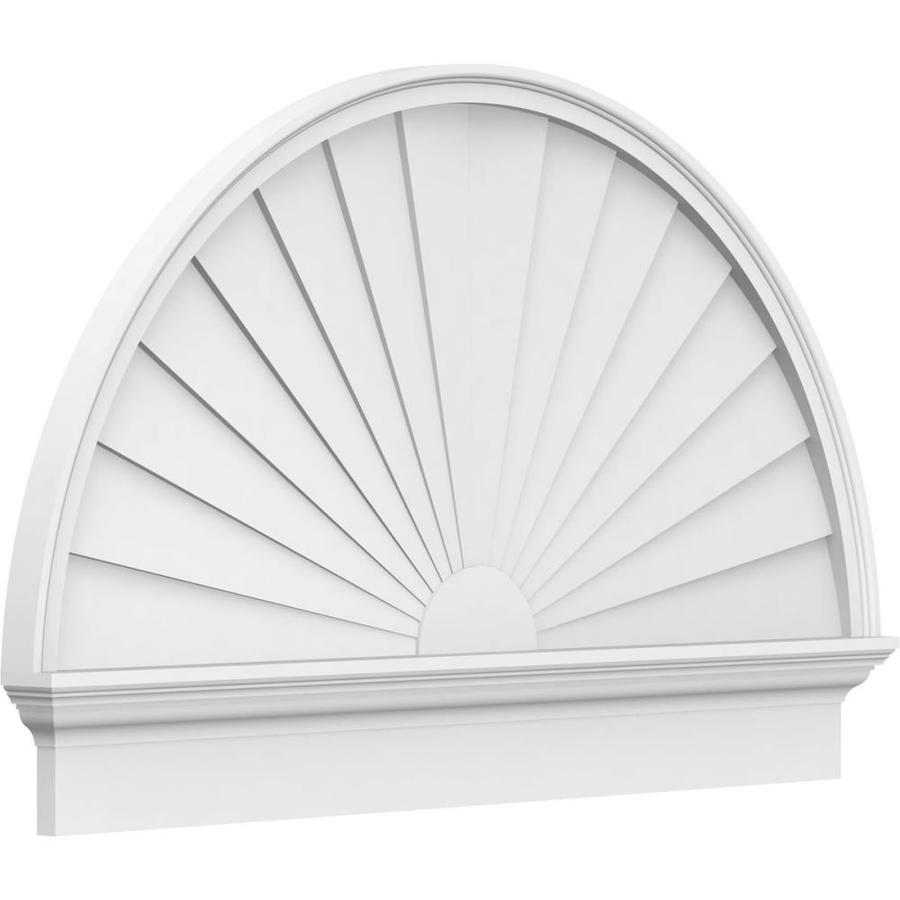 Ekena Millwork Half Round Sunburst 52 In X 32 3 4 In Unfinished Pvc Pediment Entry Door Casing Accent In The Crosshead Window Header Department At Lowes Com