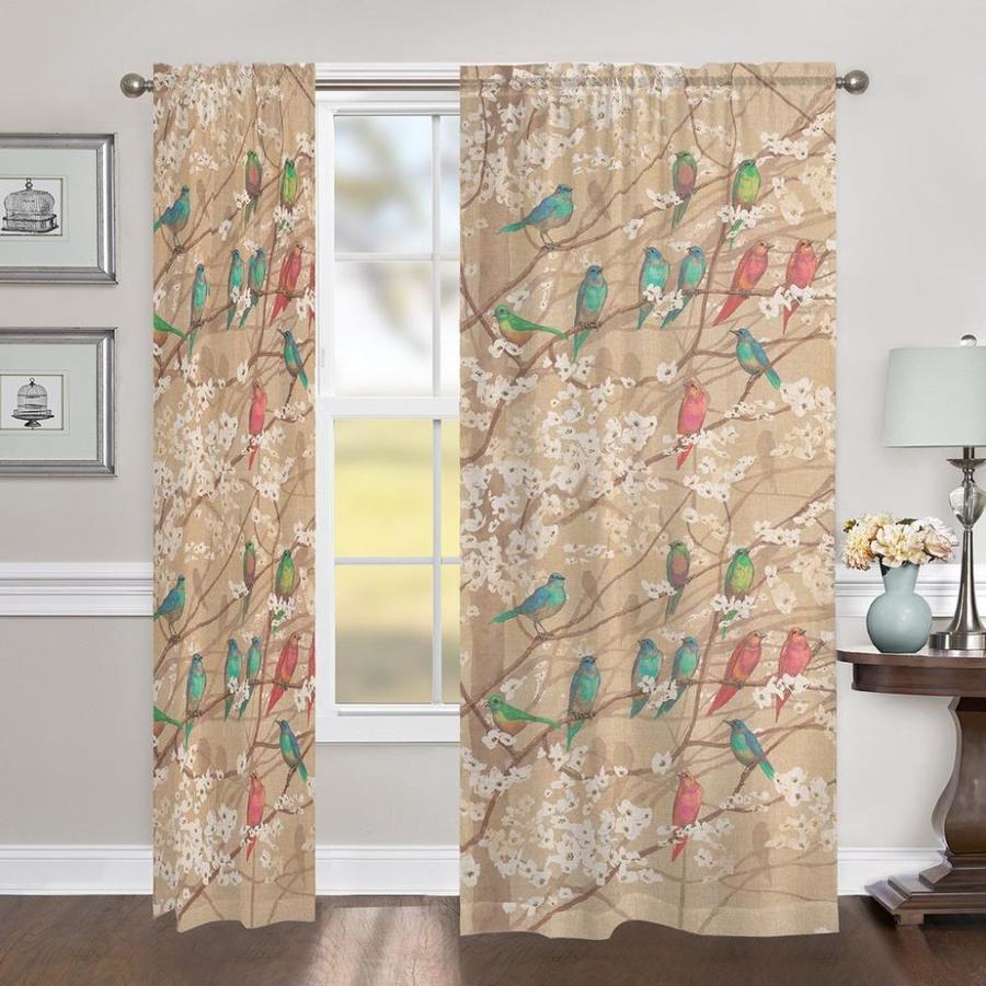 Laural Home Birds And Blossoms 84 X 50 Window Curtain Blackout At