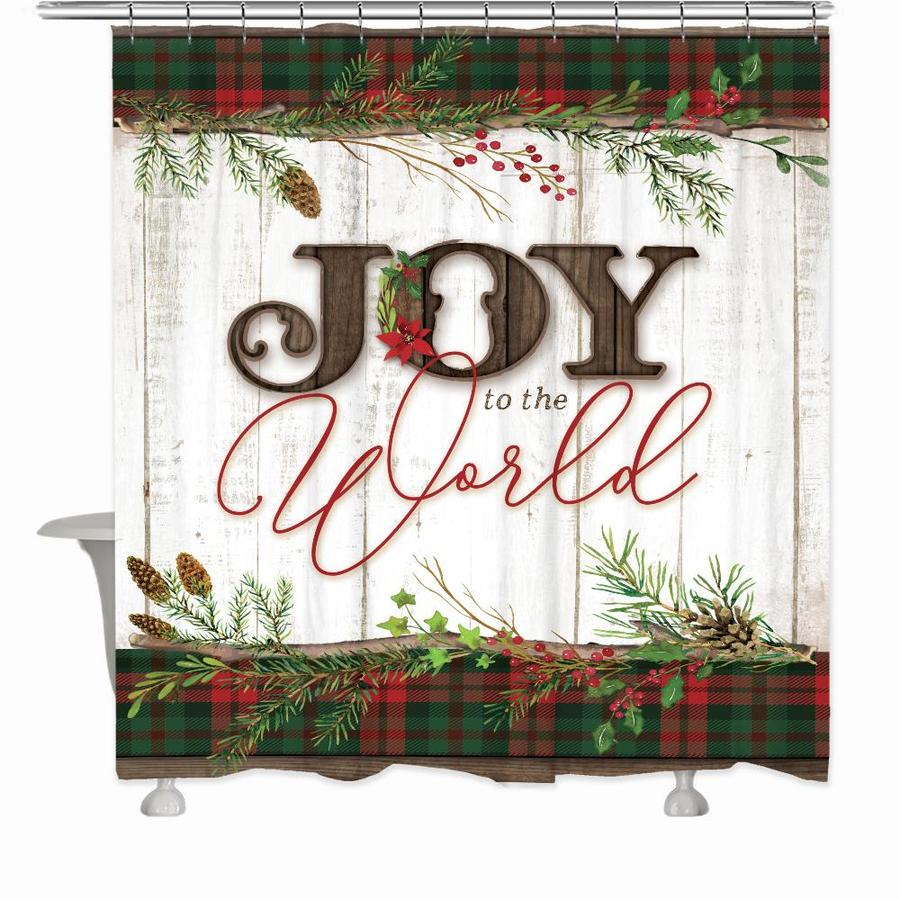 Laural Home Holiday Joy Shower Curtain In The Shower Curtains Liners Department At Lowes Com