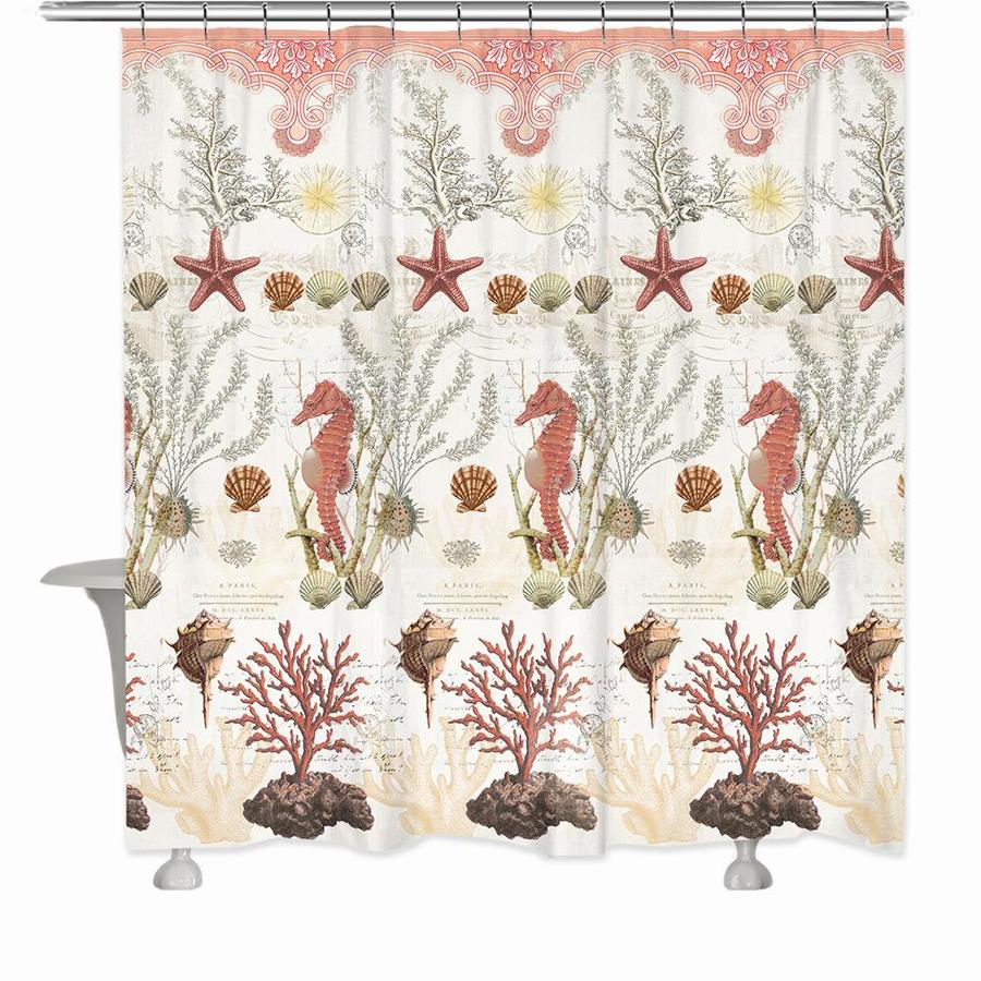 Laural Home Ornate Coral Shower Curtain 71x72 in the Shower Curtains
