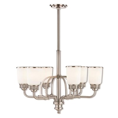 Livex Lighting Lawrenceville 6-Light Brushed Nickel Traditional Chandelier Livex Lighting Lawrenceville 6-Light Brushed Nickel Traditional Chandelier