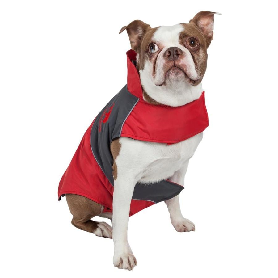 Touchdog Medium Red, Charcoal Black Dog/Cat Coat in the Pet Clothing ...