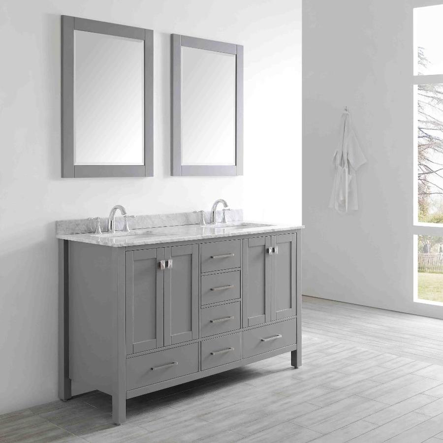 Eviva Aberdeen 60-in Gray Undermount Double Sink Bathroom Vanity with ...
