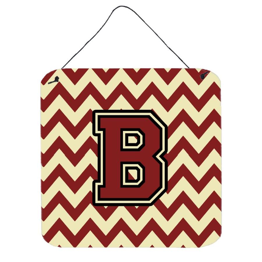 Caroline's Treasures Letter B Chevron Maroon and Gold Wall or Door Hanging Prints