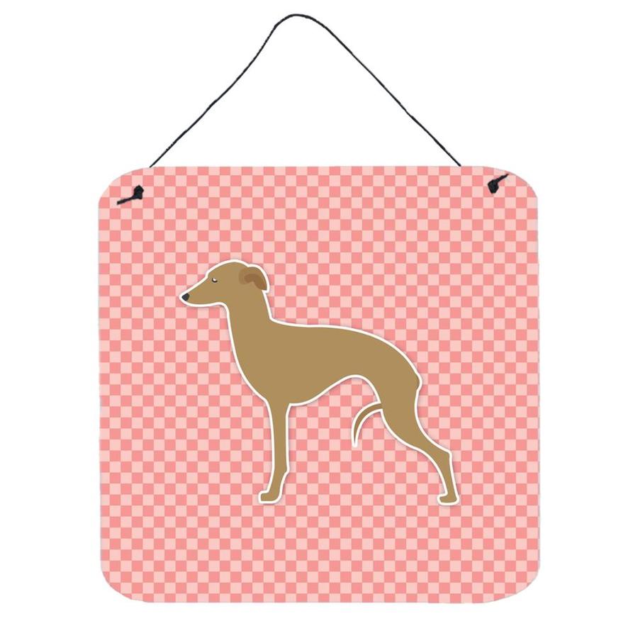 Caroline's Treasures Italian Greyhound Checkerboard Pink Wall or Door Hanging Prints