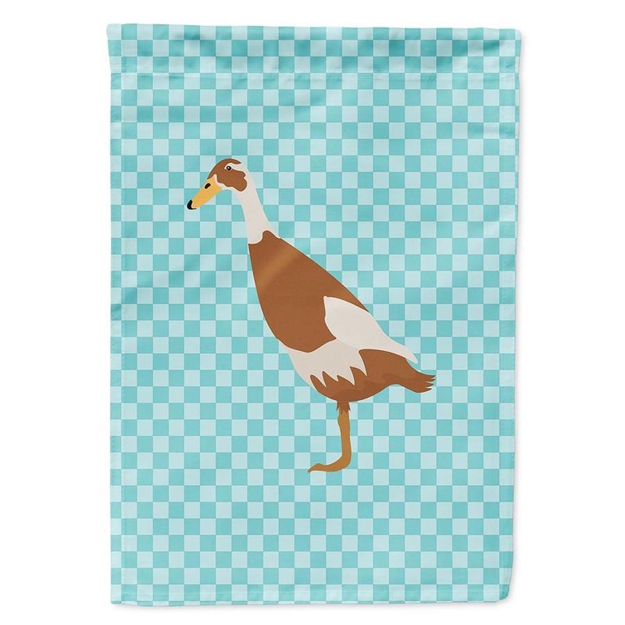 Caroline's Treasures Indian Runner Duck Blue Check Flag Canvas House Size