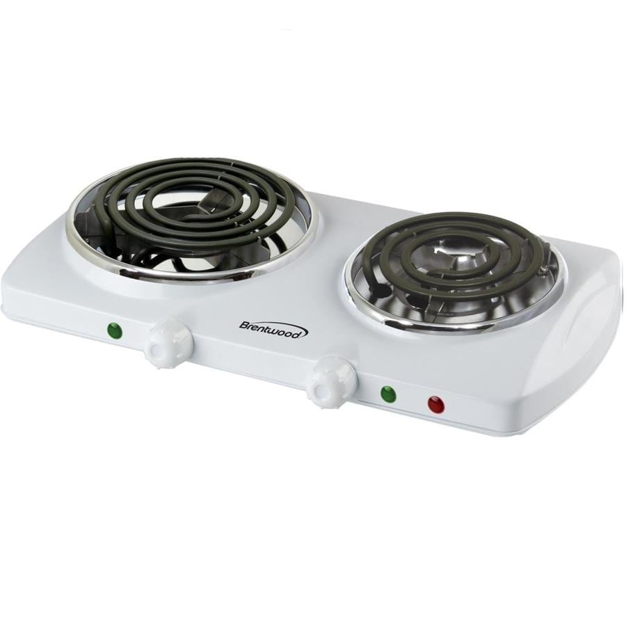brentwood 11in 2 Elements Coil White Electric Cooktop in the Electric Cooktops department at