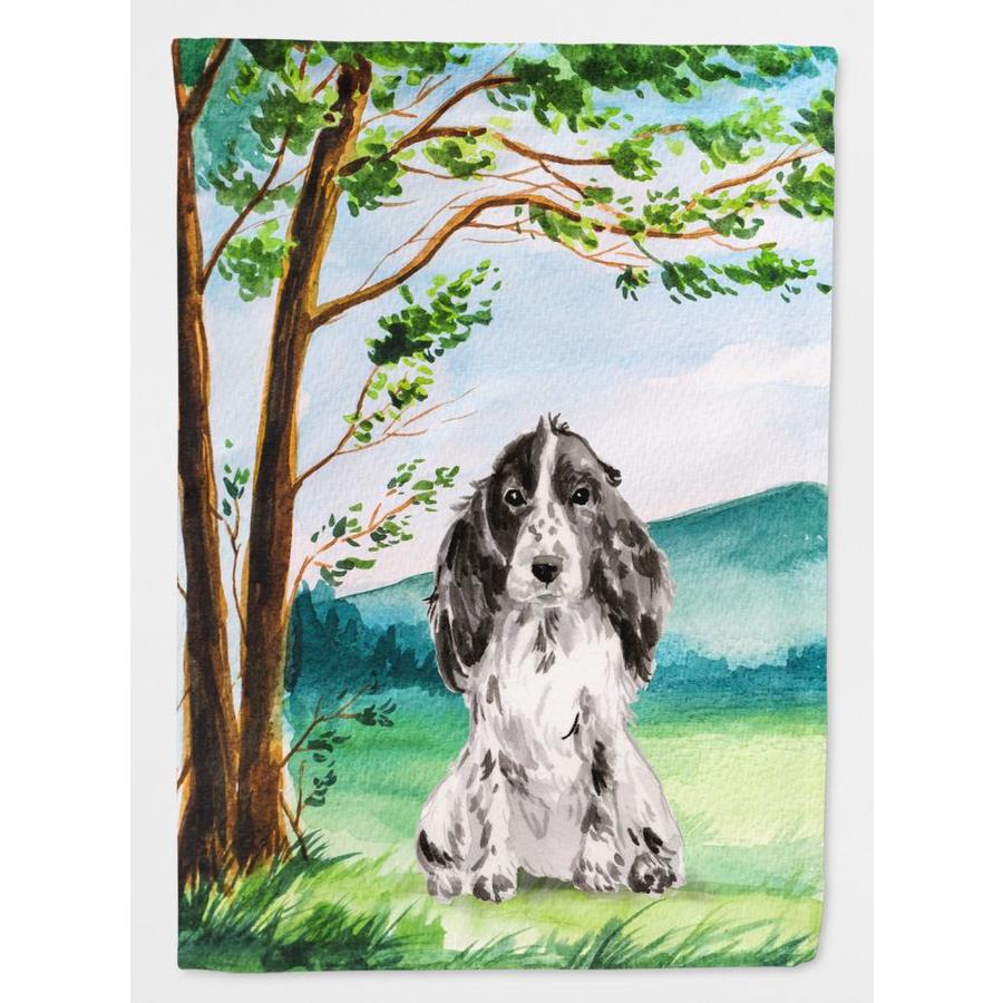 Caroline S Treasures Under The Tree Black Parti Cocker Spaniel Flag Canvas House Size In The Decorative Banners Flags Department At Lowes Com