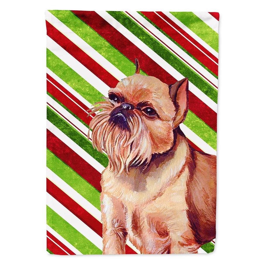 Caroline's Treasures Brussels Griffon Candy Cane Holiday Christmas Flag Garden Size