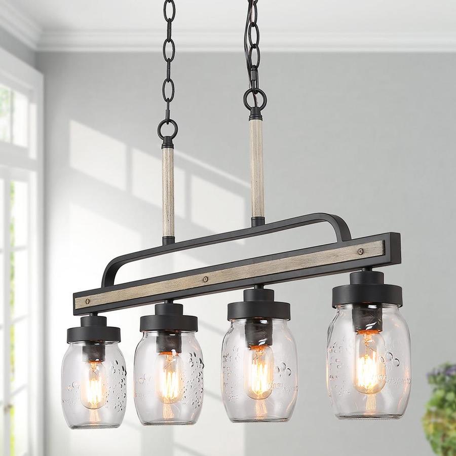 Edislive 5 Light Farmhouse Kitchen Island Pendant Lights Fixtures Wood Island Chandelier Rustic Lighting Island Lights Ceiling Lights Plutusias Com