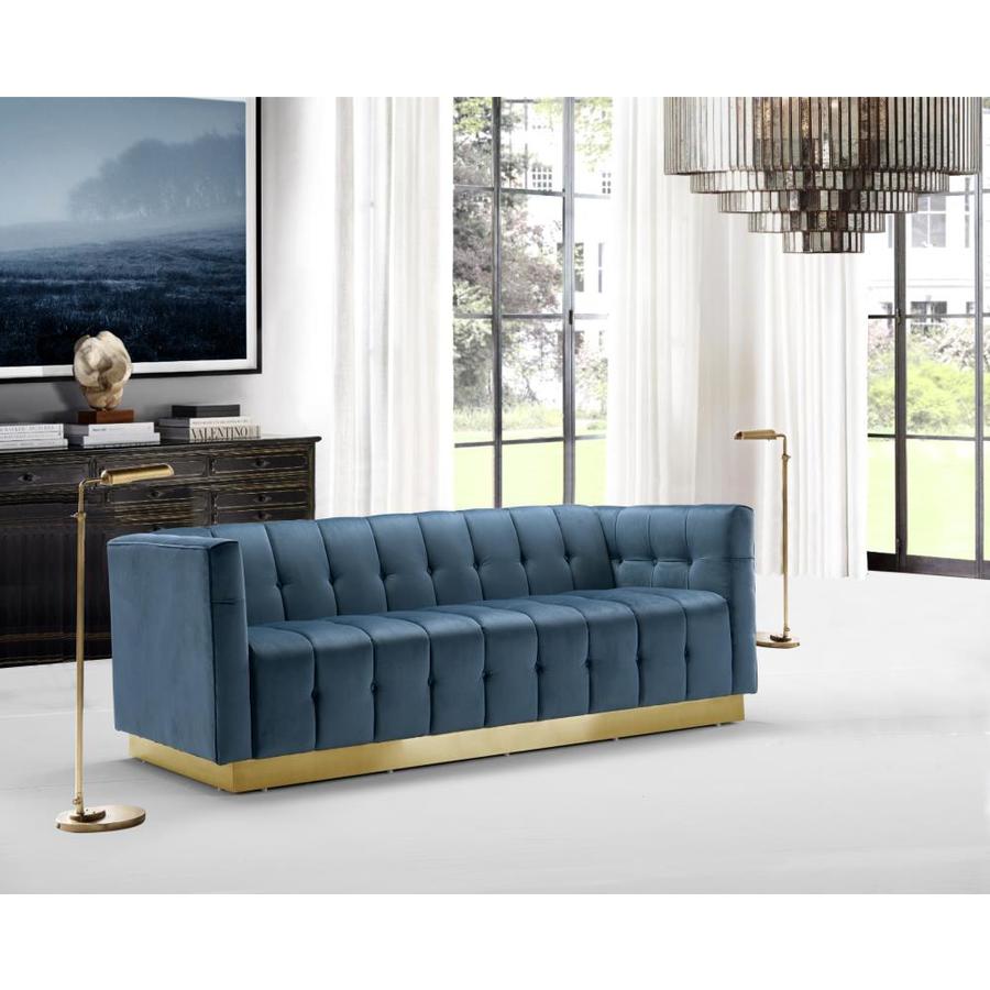 Chic Home Design Primavera Modern Teal Velvet Sofa in the Couches ...