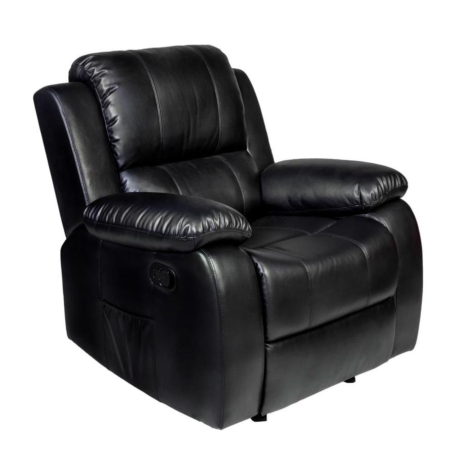 OneSpace Clarkson Black Leather Massage Chair in the Recliners ...