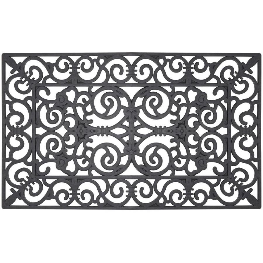 Envelor Fleur De Lis Wrought Iron Rubber Entrance Mat Welcome