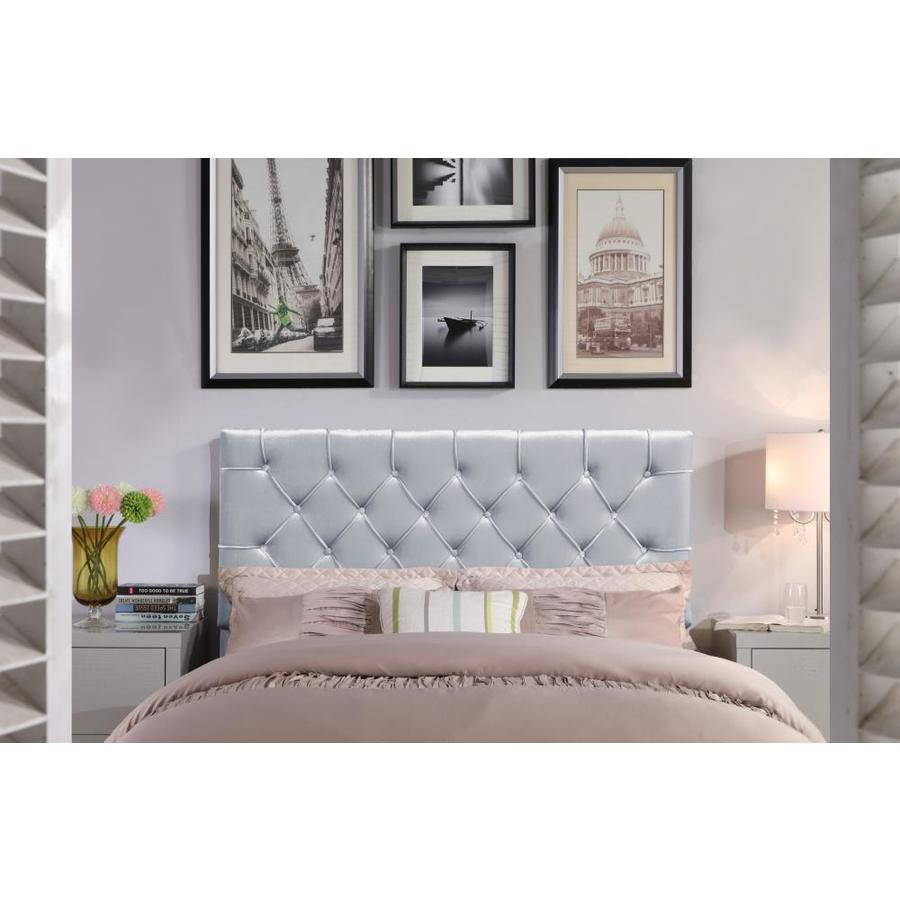 Chic Home Design Rivka Silver King Velvet Upholstered Headboard in the ...