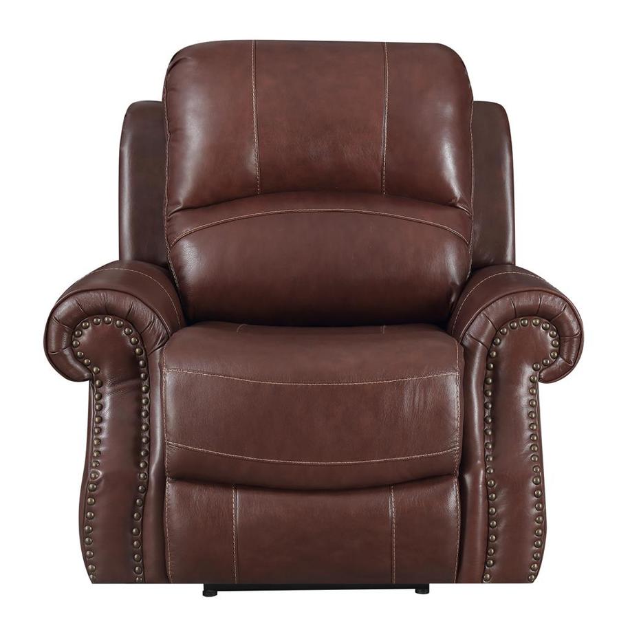 Sunset Trading Emerald Medium Brown Leather Powered Reclining Recliner