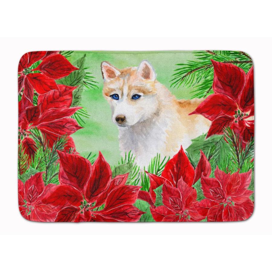 Caroline S Treasures Siberian Husky Poinsettas Machine Washable