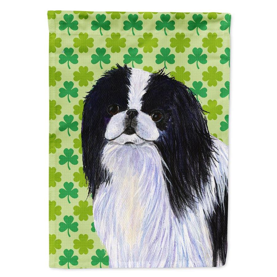 Caroline's Treasures Japanese Chin St. Patrick's Day Shamrock Portrait Flag Garden Size