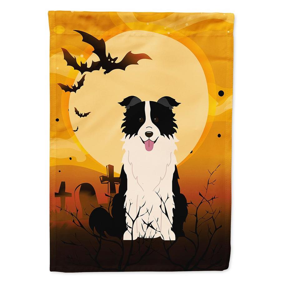 Caroline S Treasures Halloween Border Collie Black White Flag