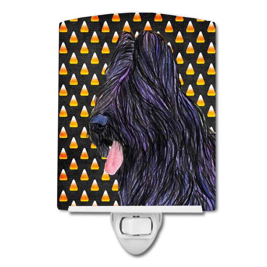 Caroline's Treasures Briard Candy Corn Halloween Portrait Ceramic Night Light