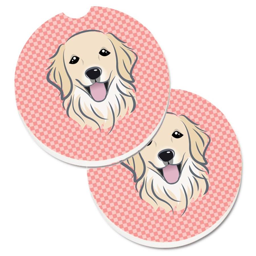 Multicolor 2.56 Carolines Treasures black Pug Hearts Set of 2 Cup Holder Car Coasters