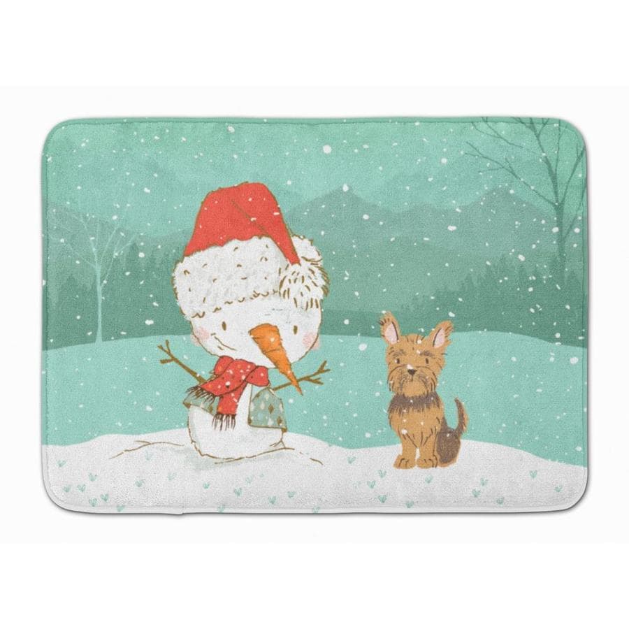Caroline S Treasures Christmas Snowman 19 In X 27 In Microfiber Memory Foam Bath Mat In The Bathroom Rugs Mats Department At Lowes Com
