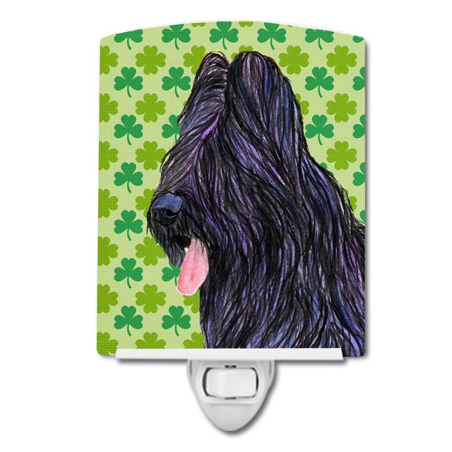 Caroline's Treasures Briard St. Patrick's Day Shamrock Portrait Ceramic Night Light